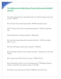 Nyc high pressure boiler license Exam with accurate detailed answers