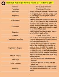 Anatomy & Physiology Chapter 1: Unity of Form and Function - Key Terms & Definitions