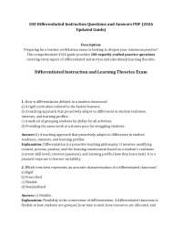 100 Differentiated Instruction Questions and Answers PDF (2026 Updated Guide)