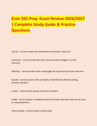 Econ 201 Prep Exam Review 2026/2027 | Complete Study Guide & Practice Questions