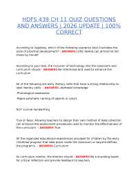 HDFS 439 CHAPTER 11 QUIZ QUESTIONS AND ANSWERS (2026 EDITION) – HUMAN DEVELOPMENT AND FAMI