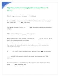 High Pressure Boilers Newest updated Final Exam with accurate answers