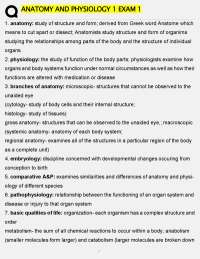 Anatomy and Physiology 1 Exam 1 Study Guide: Complete Review with Answers