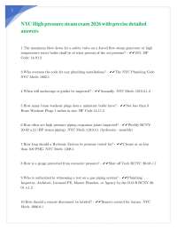 NYC High pressure steam exam 2026 with precise detailed answers