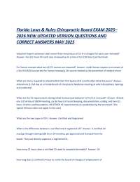 Florida Laws & Rules Chiropractic Board EXAM 2025– 2026 Q&A NEW UPDATED VERSION
