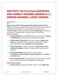 PSYC-140: Developmental Psychology Final Exam (2026 Verified Edition)