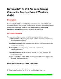 2026 Nevada C-21B HVAC Practice Exam