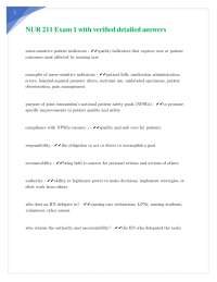 NUR 211 Exam 1 with verified detailed answers