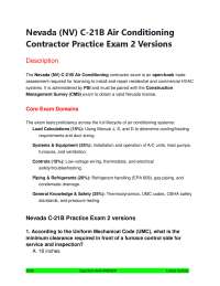 2026 Nevada C-21B HVAC Practice Exam