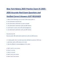 New York Notary 2025 Practice Exam #1 2025– 2026 Accurate Questions and Answers