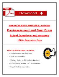 American Red Cross BLS Provider Exam (2026 / 2027) | Pre & Final | ARC (PDF)