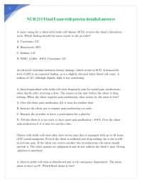 NUR 211 Final Exam with precise detailed answers