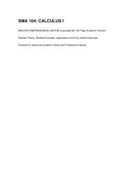 SMA 104 Calculus I – Complete Mastery Notes with Detailed Explanations, Solved Examples &