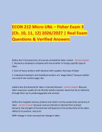 ECON 212 Micro UNL – Fisher Exam 3 (Ch. 10, 11, 12) 2026/2027 | Real Exam Questions & Ver