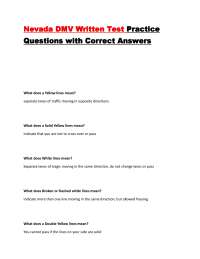 Nevada DMV Written Test Practice Questions with Correct Answers