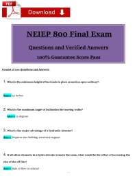 NEIEP 800 Final Exam (2026/2027) | Elevator Systems | NEIEP (PDF)