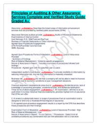 Principles of Auditing & Other Assurance Services Complete and Verified Study Guide Graded