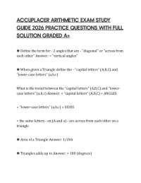ACCUPLACER ARITHMETIC EXAM STUDY GUIDE 2026 PRACTICE QUESTIONS WITH FULL SOLUTION GRADED A