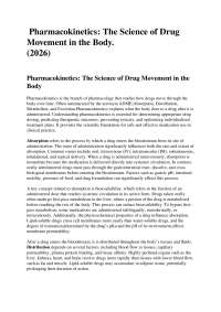pharmacokinetics in clinical medicine