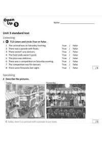 INGLES EXAMENES TEMA 3 OPEN UP 5º PRIMARIA