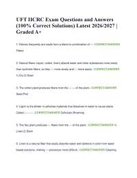 UFT IICRC Exam Questions and Answers (100% Correct Solutions) Latest 2026/2027 | Graded