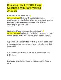 Business Law 1 (GRCC) Exam Questions With 100% Verified Answers