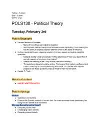 General Notes for Political Theory