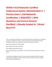 ACPSA-4 A10 Networks Certified Professional System Administration 4 | Practice Exam | A