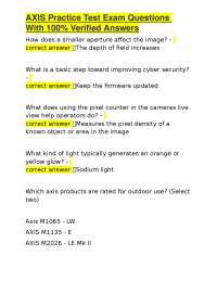 AXIS Practice Test Exam Questions With 100% Verified Answers