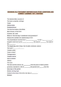 MCKINION OLD TESTAMENT MIDTERM EXAM STUDY QUESTIONS AND CORRECT ANSWERS 100% VERIFIED!!