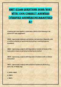 RHIT EXAM QUESTIONS 2026/2027 wITH 100% CORRECT ANSwERS (VERIFIED ANSwERS)GUARANTEED A+
