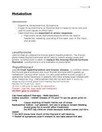 Lecture notes for Metabolism