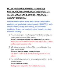 NCCER PAINTING & COATING — PRACTICE CERTIFICATION EXAM NEWEST 2026 UPDATE — ACTUAL QUESTI