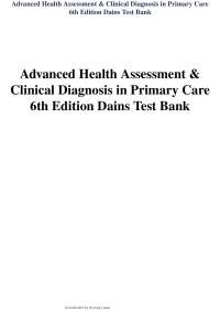 Advanced Health Assessment Test Bank Complete Exam Questions and Verified Answers Latest U