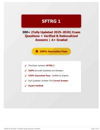 SFTRG 1 300+ (Fully Updated 2025-2026) Exam Questions + Verified & Rationalized Answers