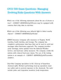 CPCU 500 Exam Questions- Managing Evolving Risks Questions With Answers