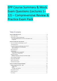 EPP Course Summary & Mock Exam Practice Questions