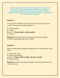 2026 FIFA DIPLOMA IN FOOTBALL MEDICINE FORM A TEST ACCURATE TEST APPROVED QUESTIONS AND CO