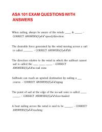 ASA 101 EXAM QUESTIONS WITH ANSWERS
