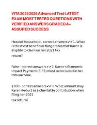 VITA 2025 2026 Advanced Test LATEST EXAM MOST TESTED QUESTIONS WITH VERIFIED ANSWERS GRADE