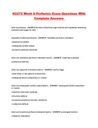 N2272 Week 6-Perfusion Exam Questions With Complete Answers.