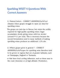 Sparkling WSET 4 Questions With Correct Answers