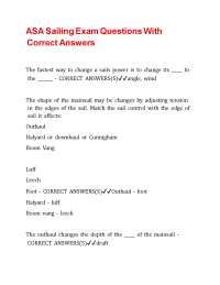 ASA Sailing Exam Questions With Correct Answers