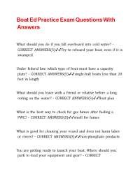 Boat Ed Practice Exam Questions With Answers
