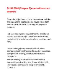 BUSA 6600 (Chapter 2) exam with correct answers