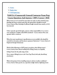 NASCLA (Commercial) General Contractor Exam Prep Course Questions And Answers - 100% Corre