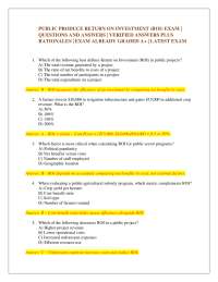 PUBLIC PRODUCE RETURN ON INVESTMENT (ROI) EXAM | QUESTIONS AND ANSWERS | VERIFIED ANSWER