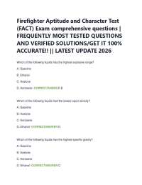 Firefighter Aptitude and Character Test (FACT) Exam comprehensive questions | FREQUENTLY