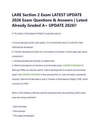 LARE Section 2 Exam LATEST UPDATE 2026 Exam Questions & Answers | Latest Already Graded