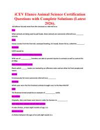 iCEV Elanco Animal Science Certification Questions with Complete Solutions (Latest 2026)